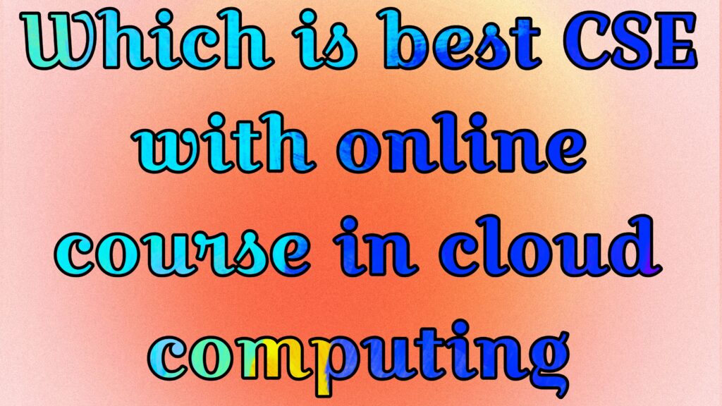 online course in cloud computing